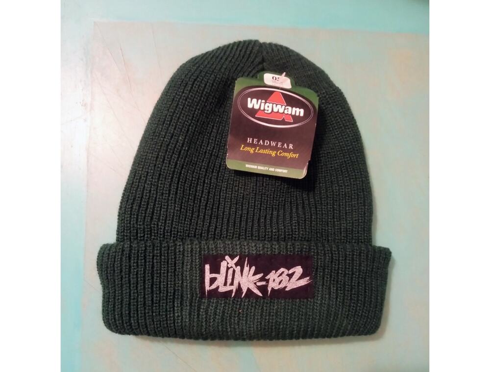 Blink 182 Graphic Vintage NWT Wigwam Beanie One of A Kind Upcycled Hand Sewn OS